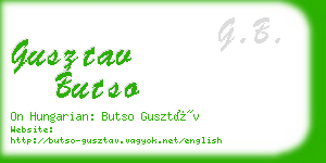 gusztav butso business card